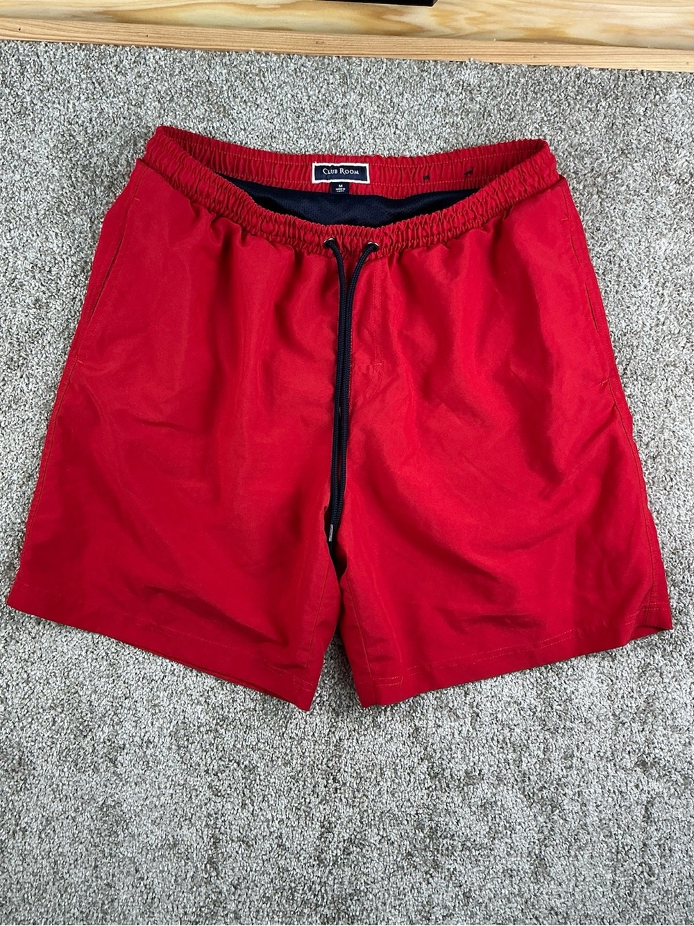 Club Room Red Men's Quick-Dry Swim Trunks with Drawstring
